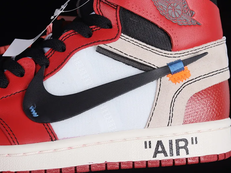 All categories Air Jordan Jordan series basketball shoes Air Jordan 1 High L version Off White x Air Jordan OW AJ1 Joe 1 joint white and red high-top basketball shoes AA3834-101